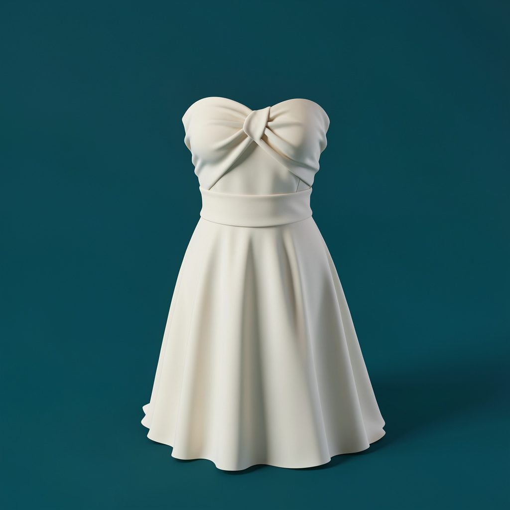 Tulle wrap veil worn as a bandeau crop over a strapless gown, soft ivory fabric wrapping the bodice