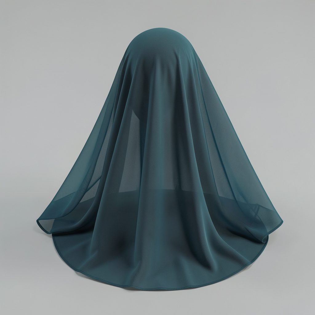 Single-tier cathedral veil worn behind the head, sheer tulle catching light against a neutral background